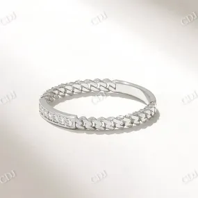 0.07CTW Cuban Link Chain Set Diamond Unique Wedding Band