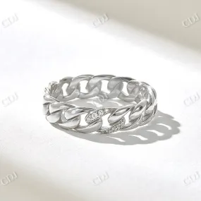 0.08CTW Solo Cuban Chain Diamond Wedding Band
