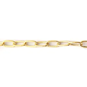 11.6mm Gold Finish Steel Thin Paperclip Cable Chain