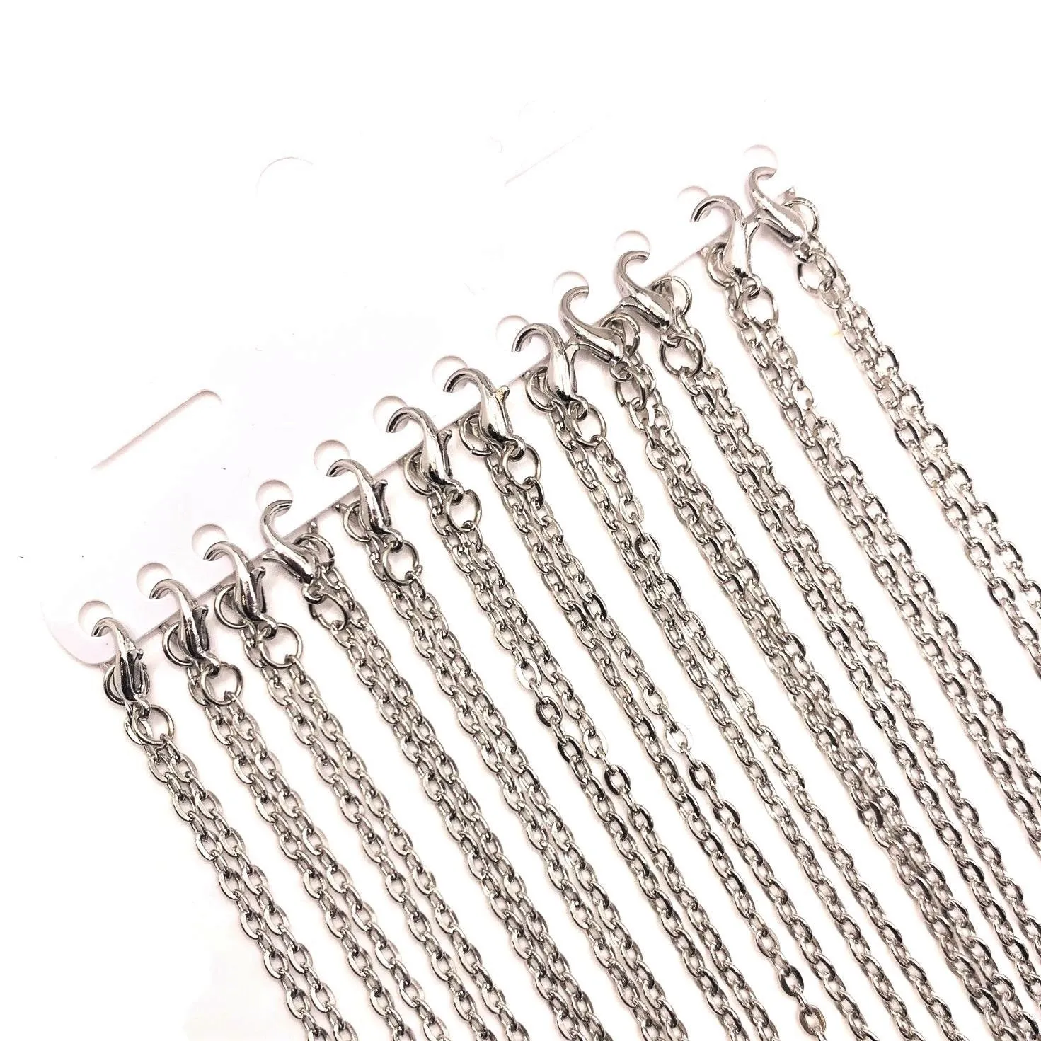 12 or 72 Pieces: 24" Antique Silver Pre-Made Necklace Chains