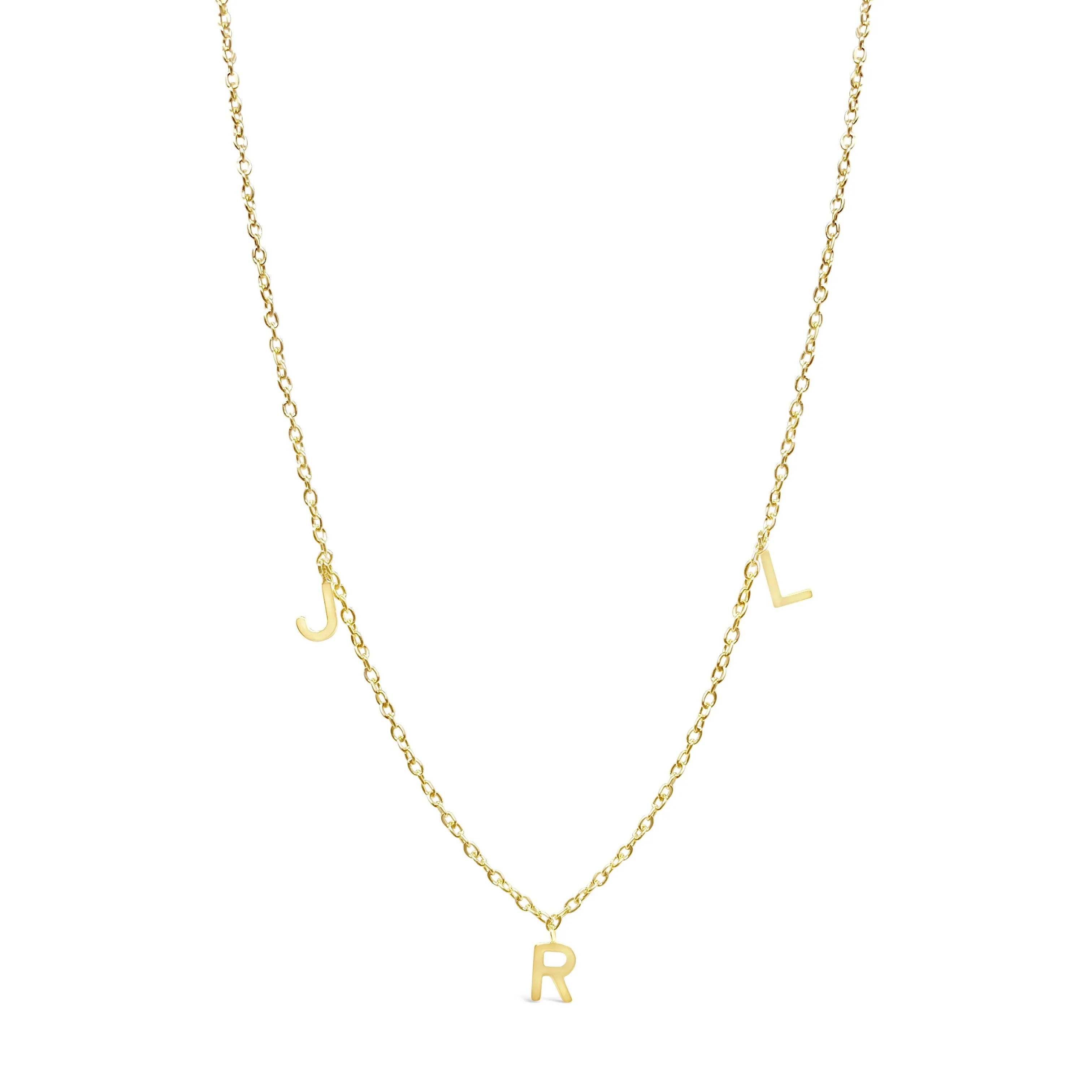 14 Karat Gold Dangling Initial Necklace