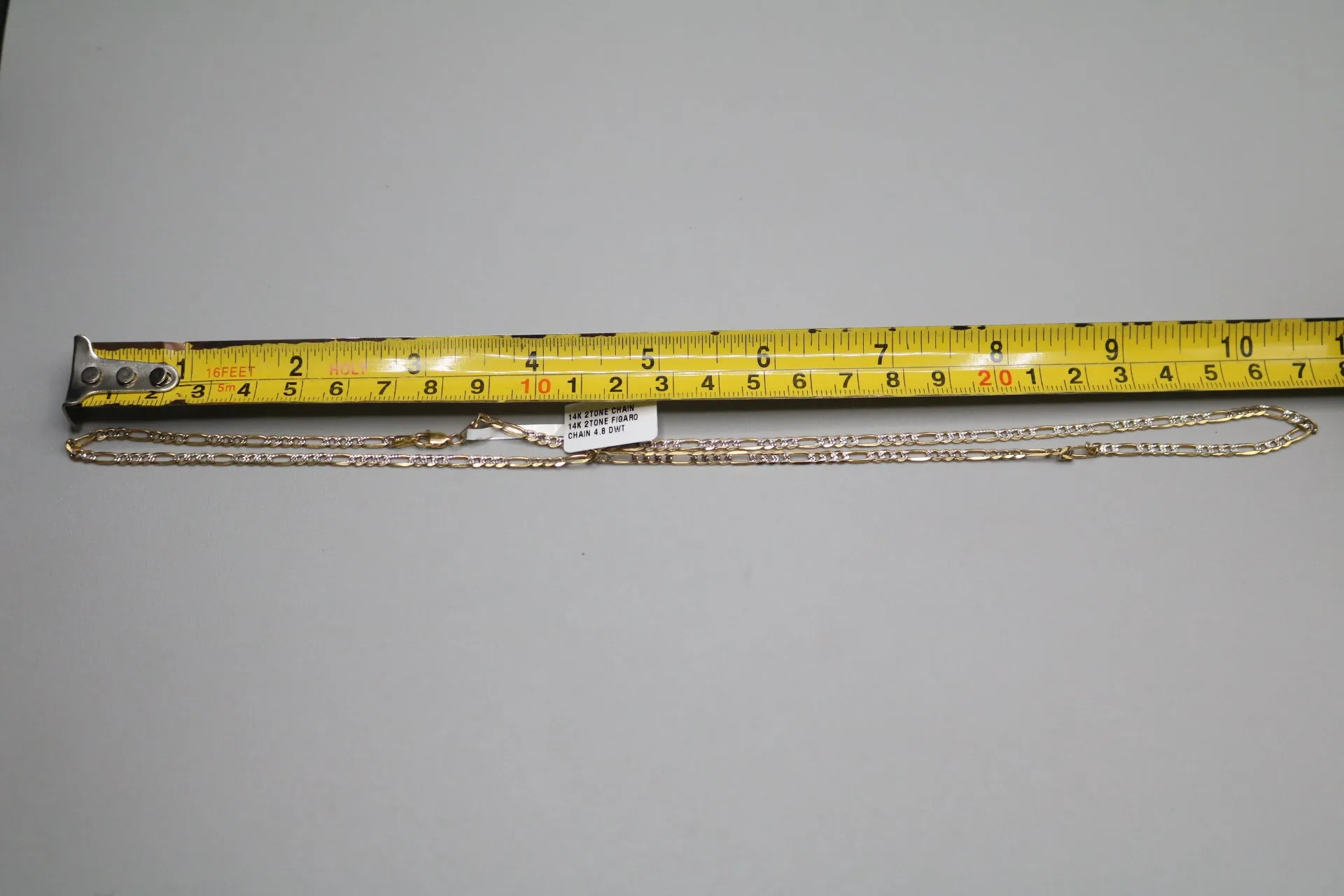 14-Karat Two-Toned Lavish Figaro Style Chain of 21 Inches