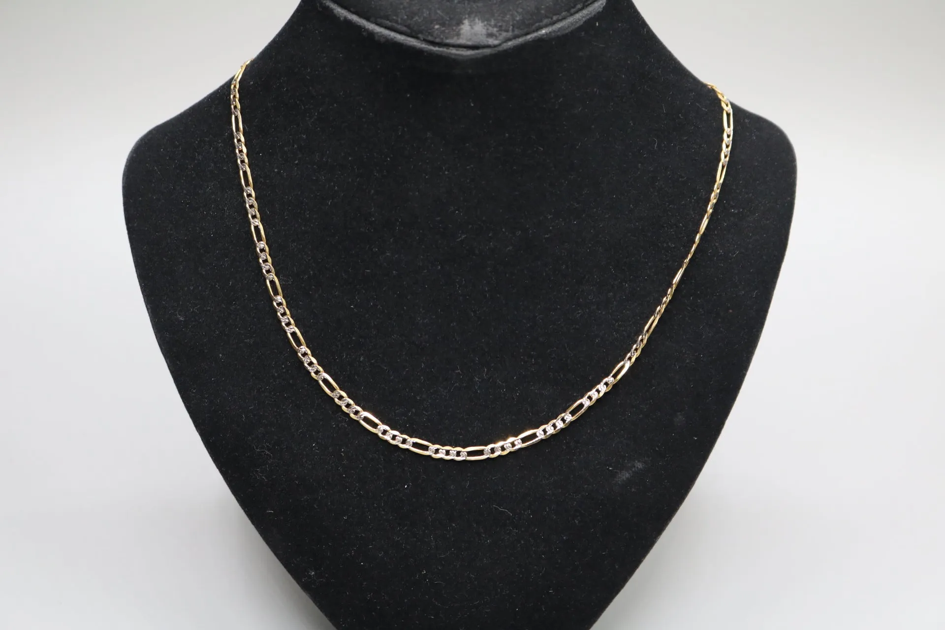 14-Karat Two-Toned Lavish Figaro Style Chain of 21 Inches