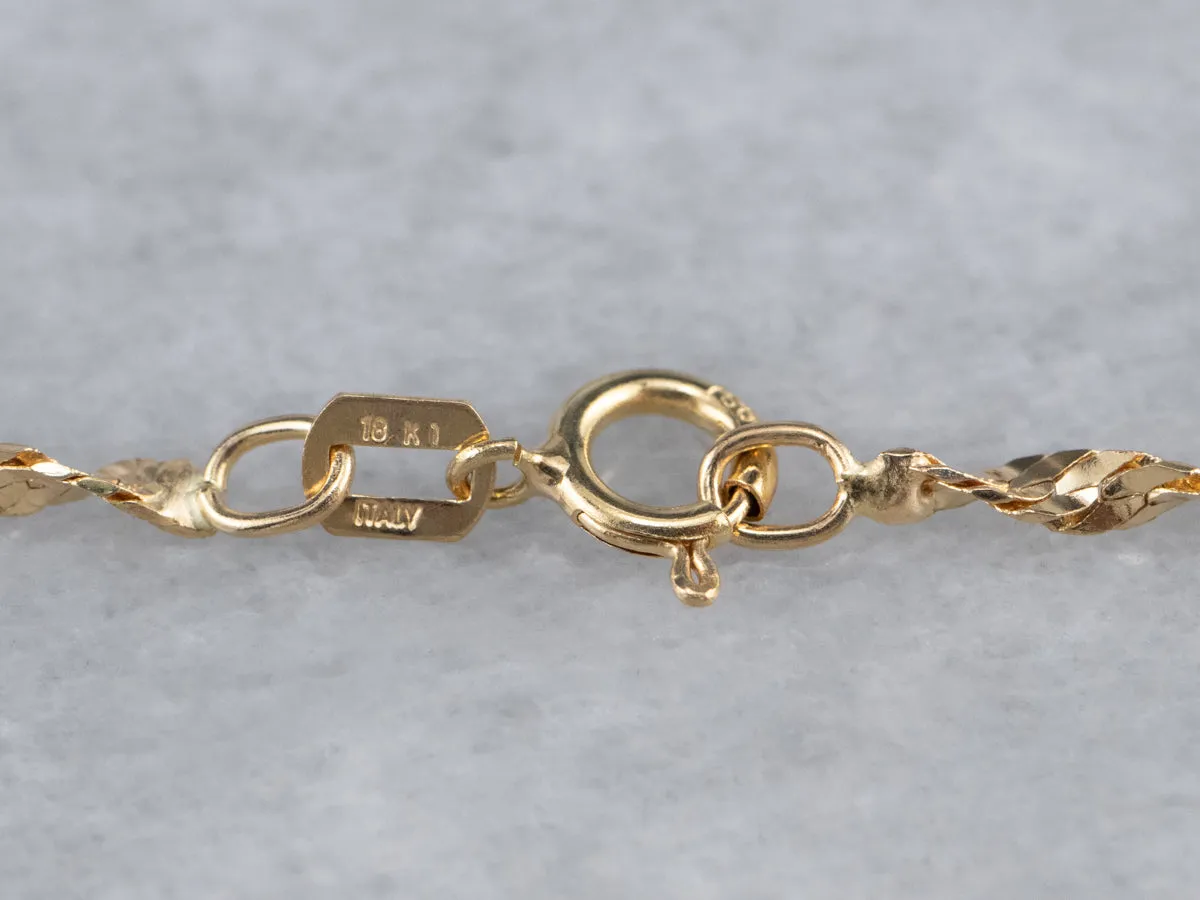 14K Gold Sparkling Tinsel Chain Necklace