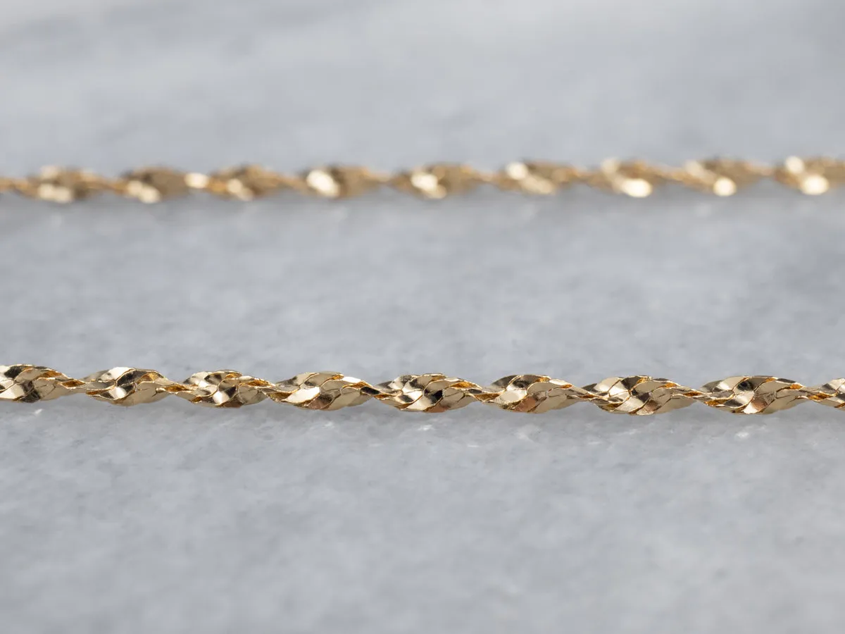 14K Gold Sparkling Tinsel Chain Necklace