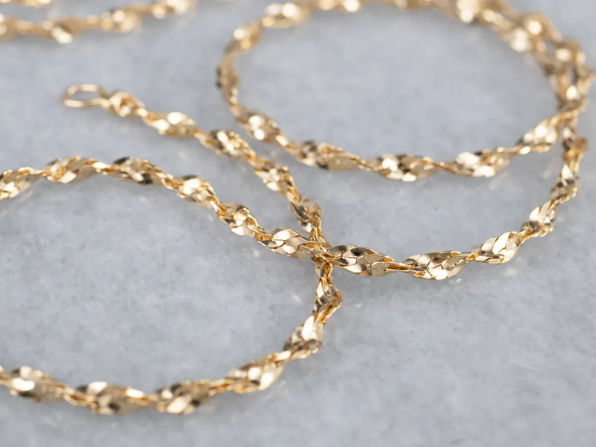 14K Gold Sparkling Tinsel Chain Necklace