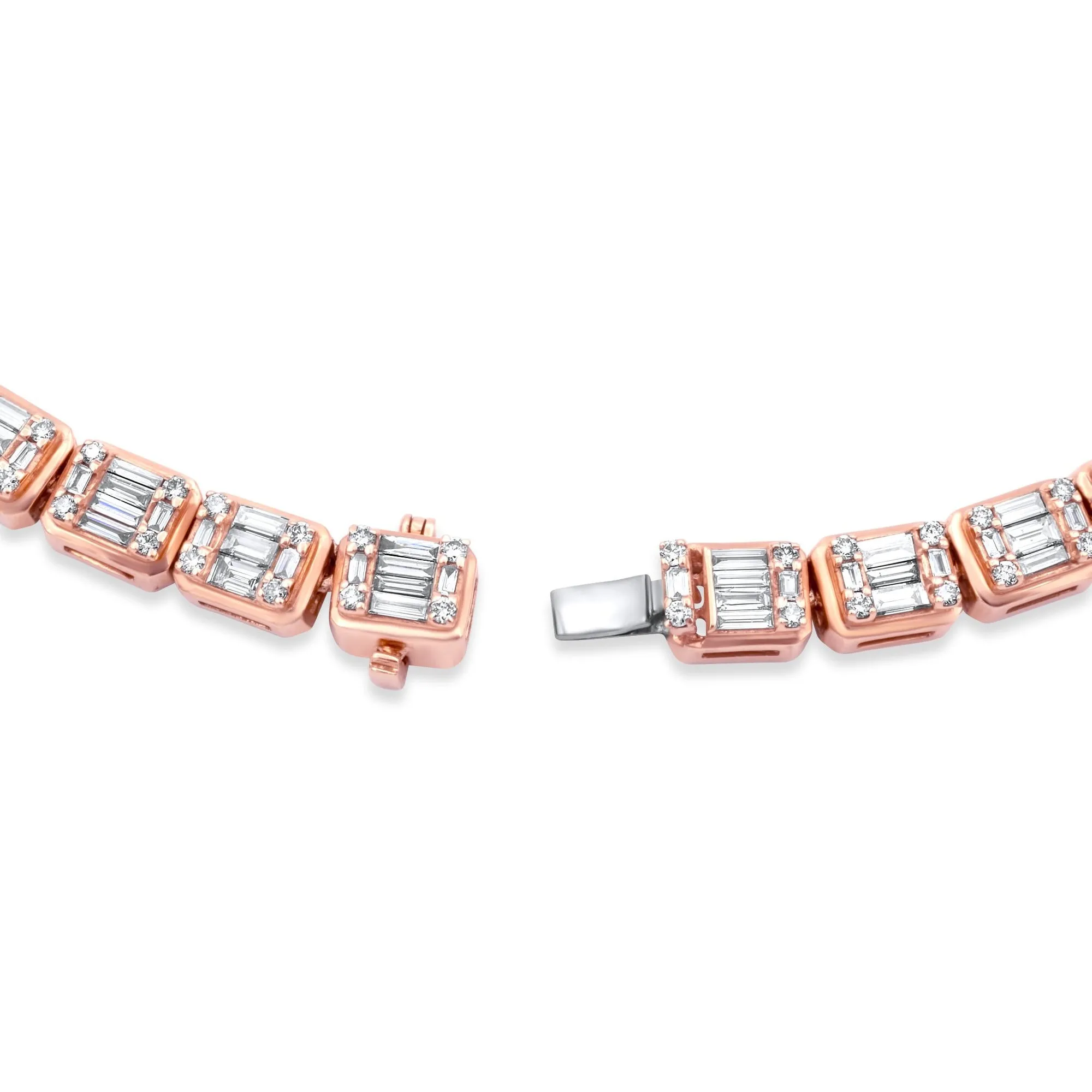 14k Rose Gold Baguette Chain 11.91 ctw