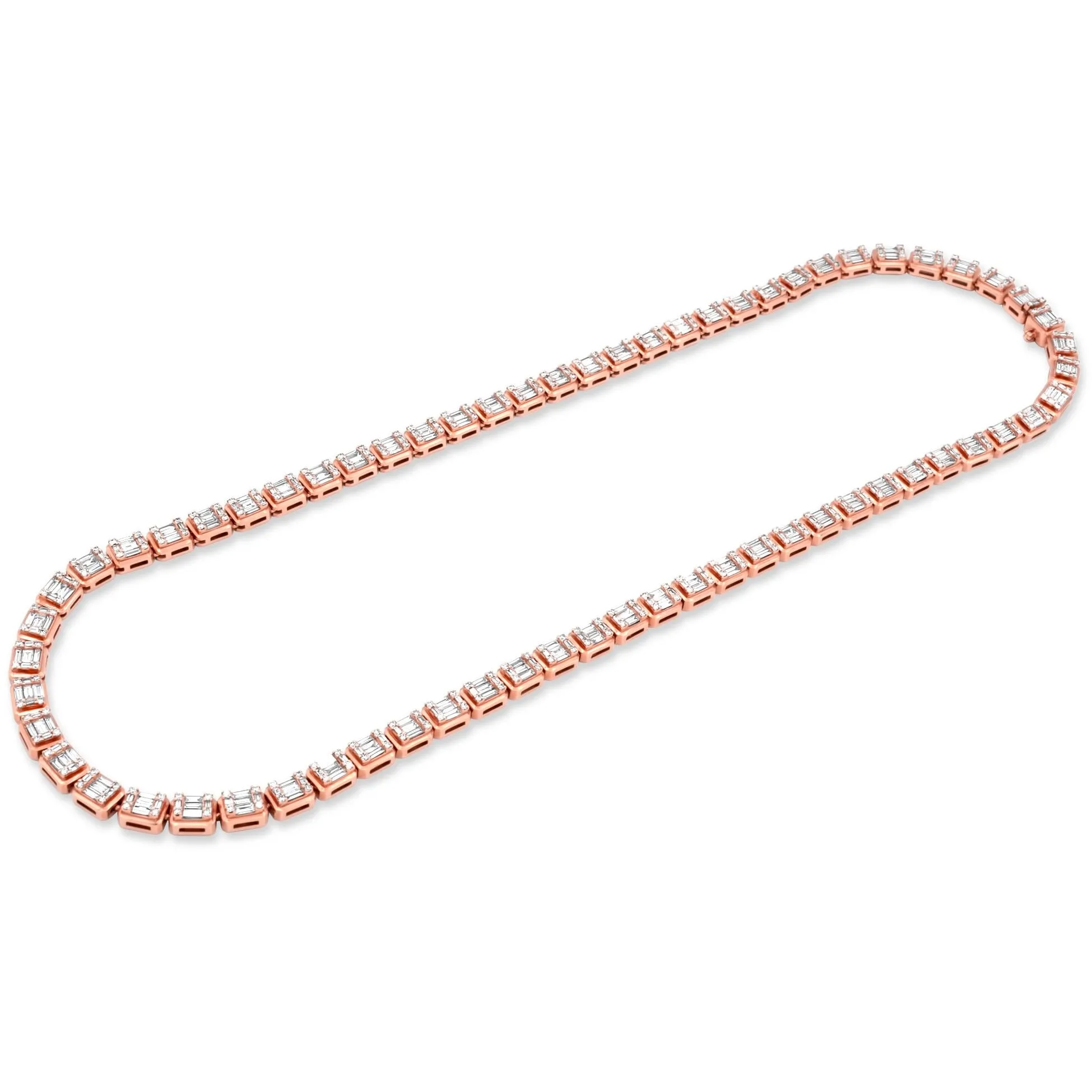 14k Rose Gold Baguette Chain 11.91 ctw