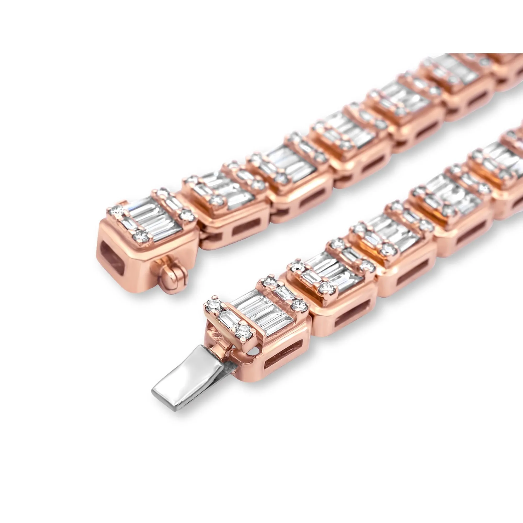 14k Rose Gold Baguette Chain 11.91 ctw
