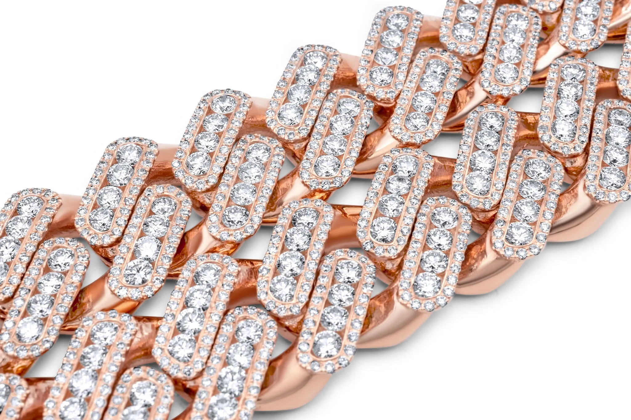 14k Rose Gold Cuban Link Necklace 48.50ctw