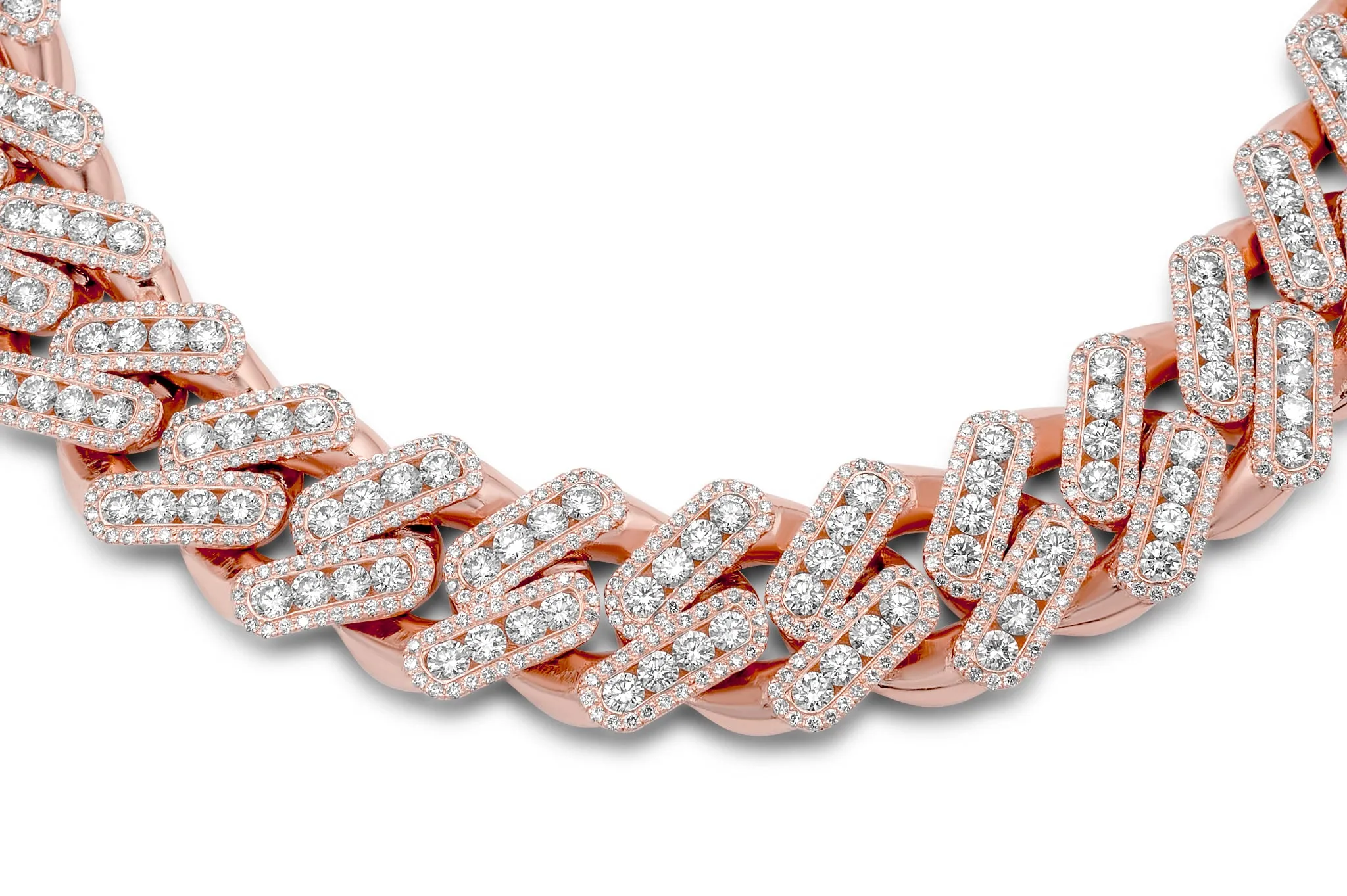 14k Rose Gold Cuban Link Necklace 48.50ctw