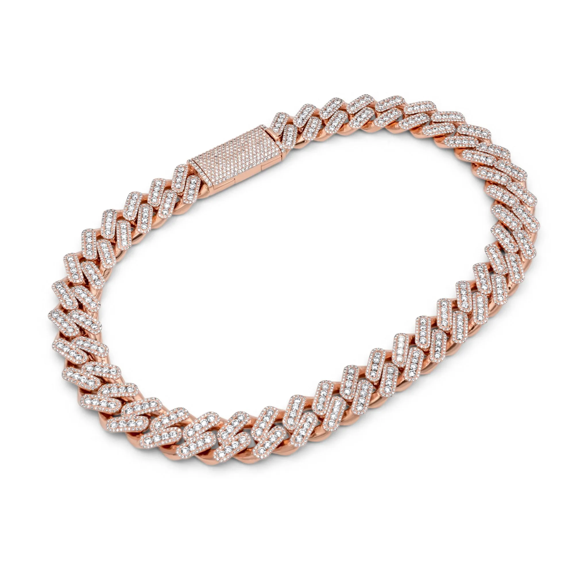 14k Rose Gold Cuban Link Necklace 48.50ctw