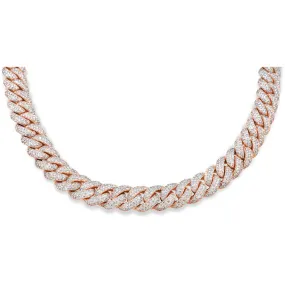 14k Rose Gold Diamond Cuban Chain 32.00 ctw