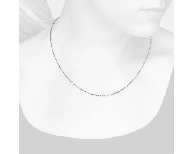 14K W Gold 16" 050 Dia Cut Cable Chain