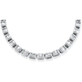 14k White Gold Baguette Chain 11.91 ctw