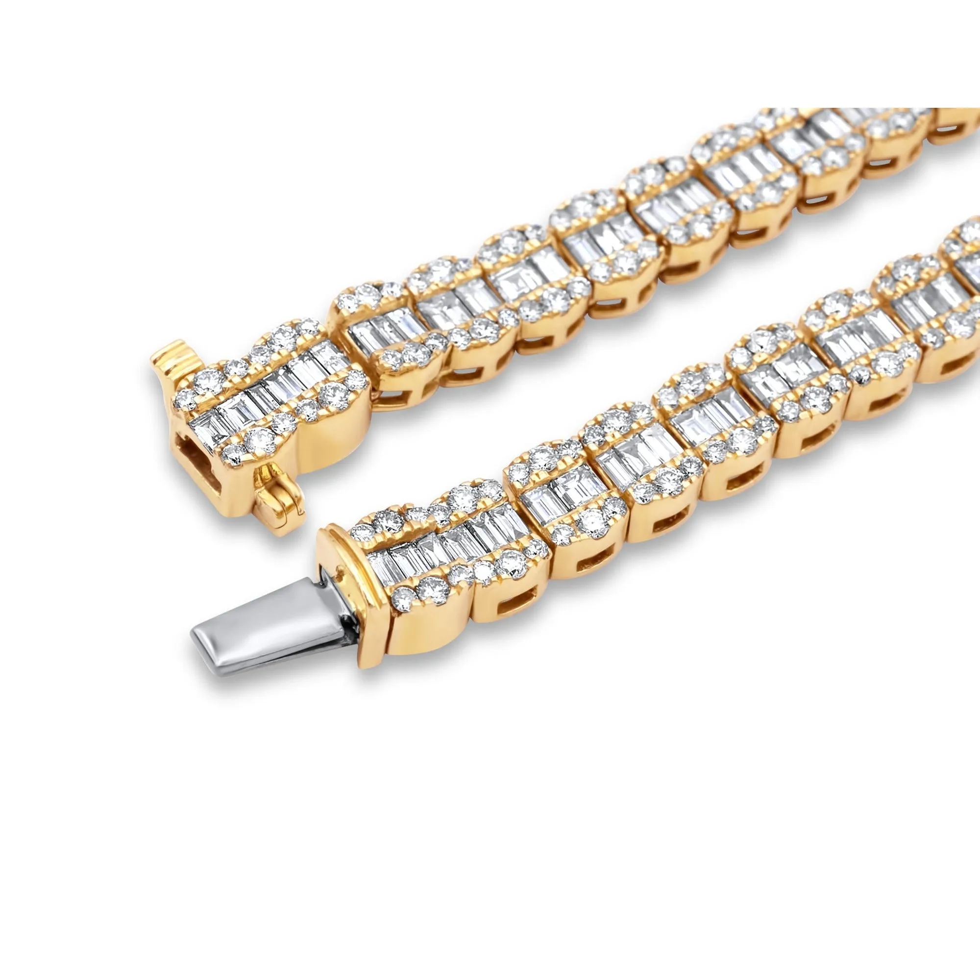 14k Yellow Gold Baguette Chain 30.38 ctw