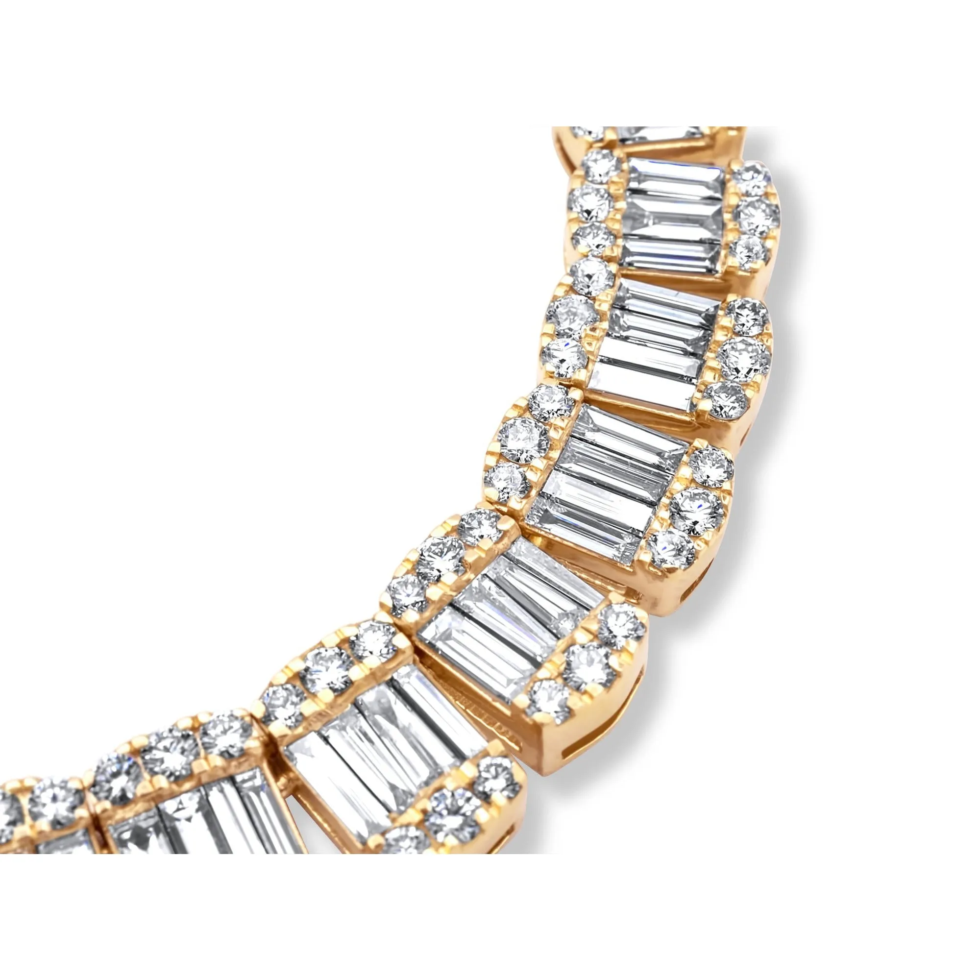 14k Yellow Gold Baguette Chain 30.38 ctw