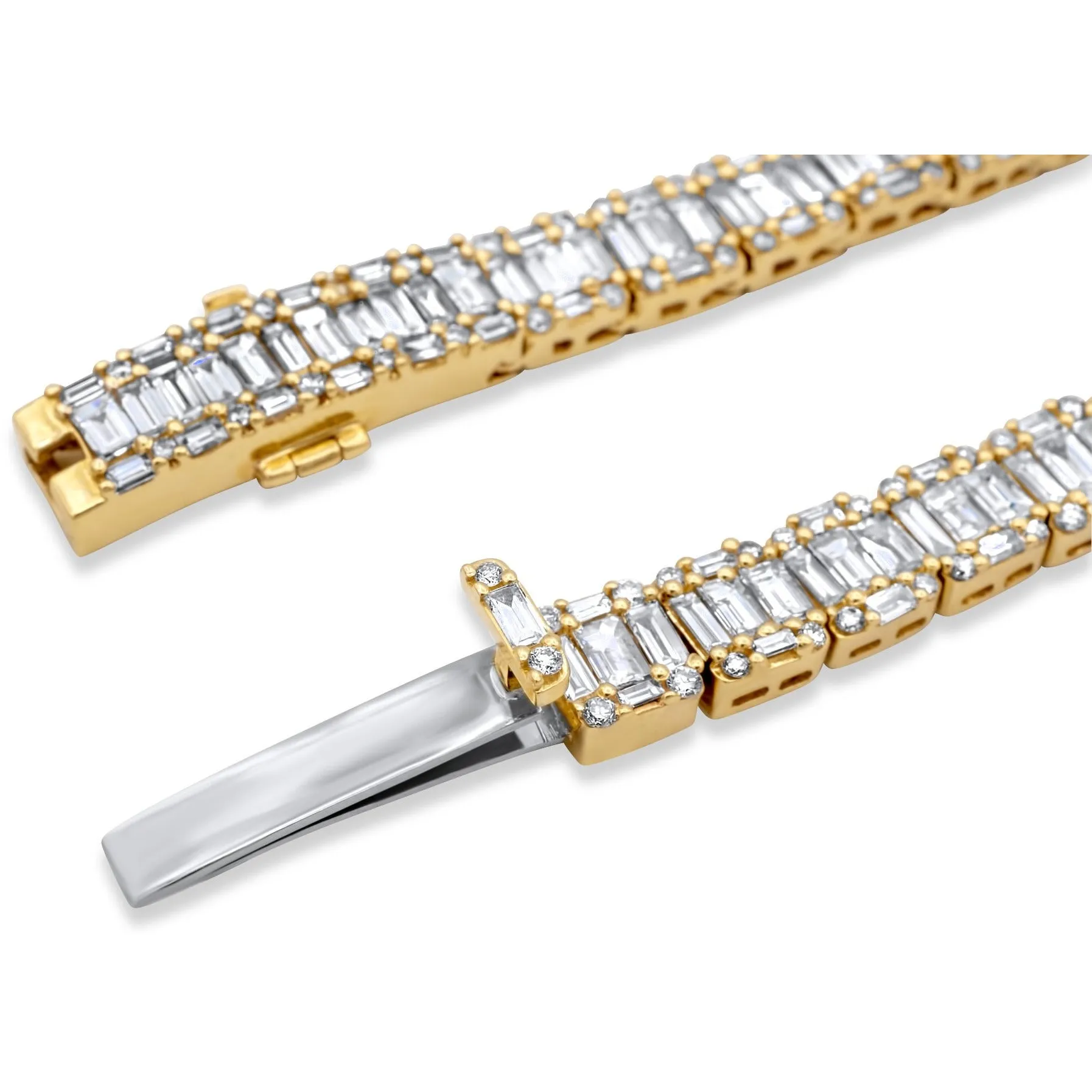 14k Yellow Gold Baguette Diamond Chain 24.04 ctw