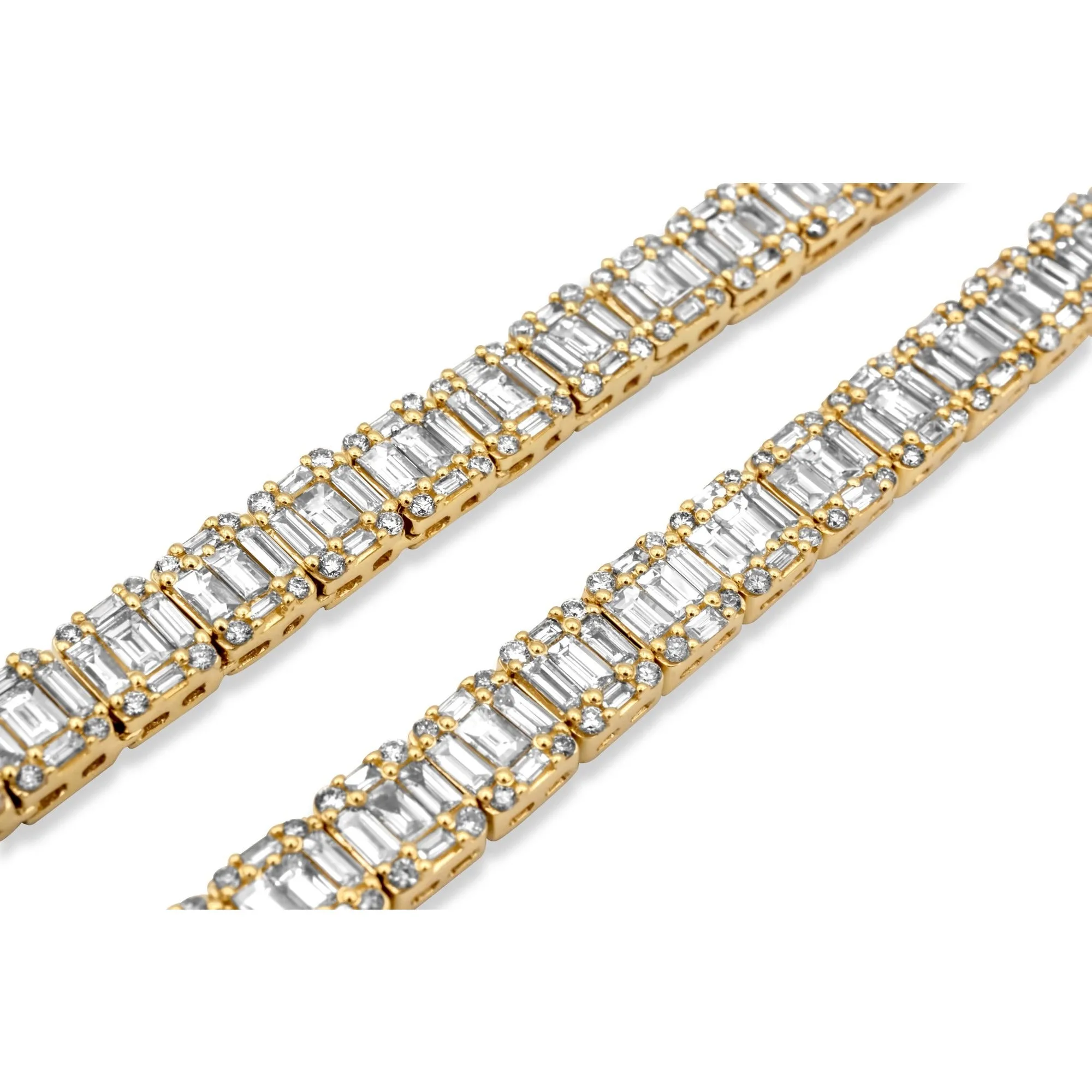 14k Yellow Gold Baguette Diamond Chain 24.04 ctw