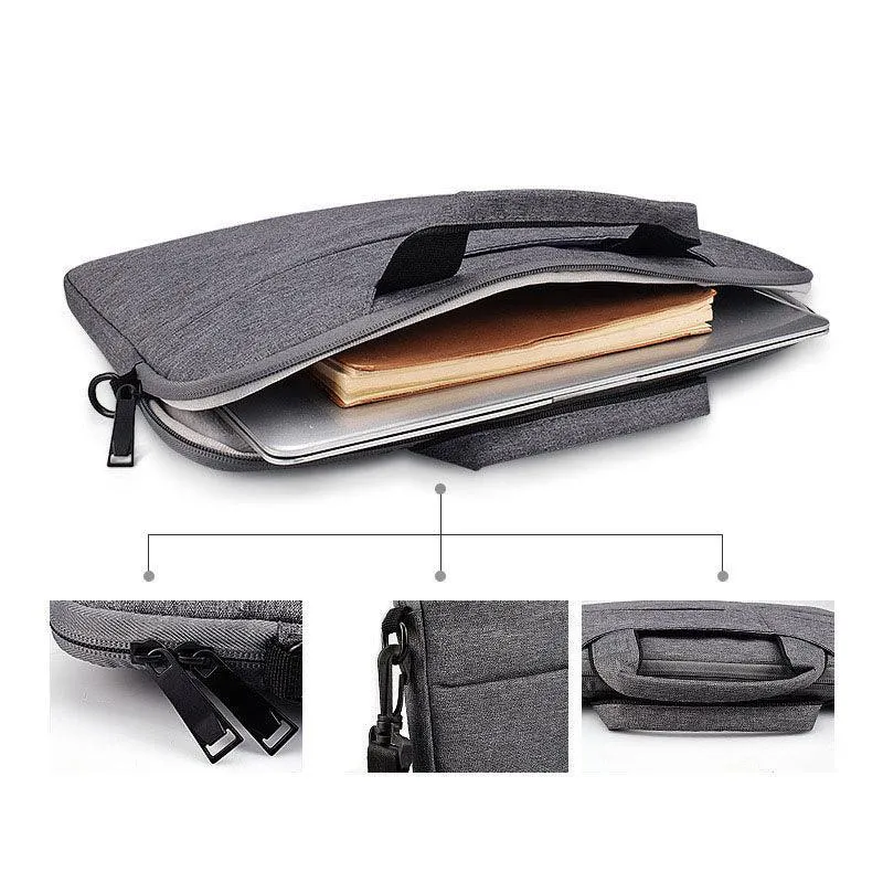 15.6 Inch Custom Waterproof Computer Laptop Messenger Bag-Grey