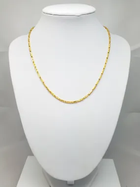 16" Exquisite Solid 22.9k Yellow Gold Fancy Link Chain Necklace