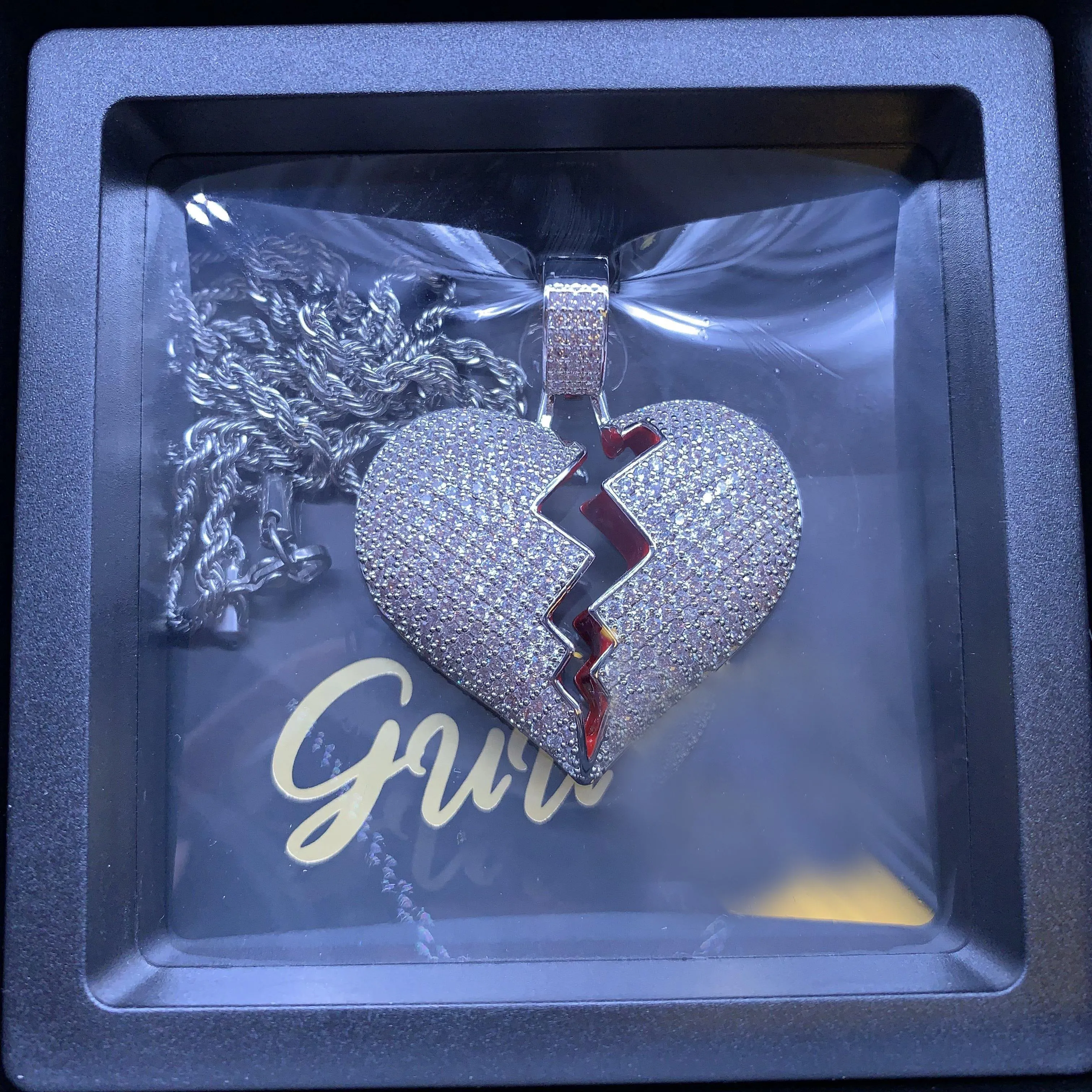 18K Gold-Plated Solid Micro-inlay AAA CZ Heartbreak Necklace