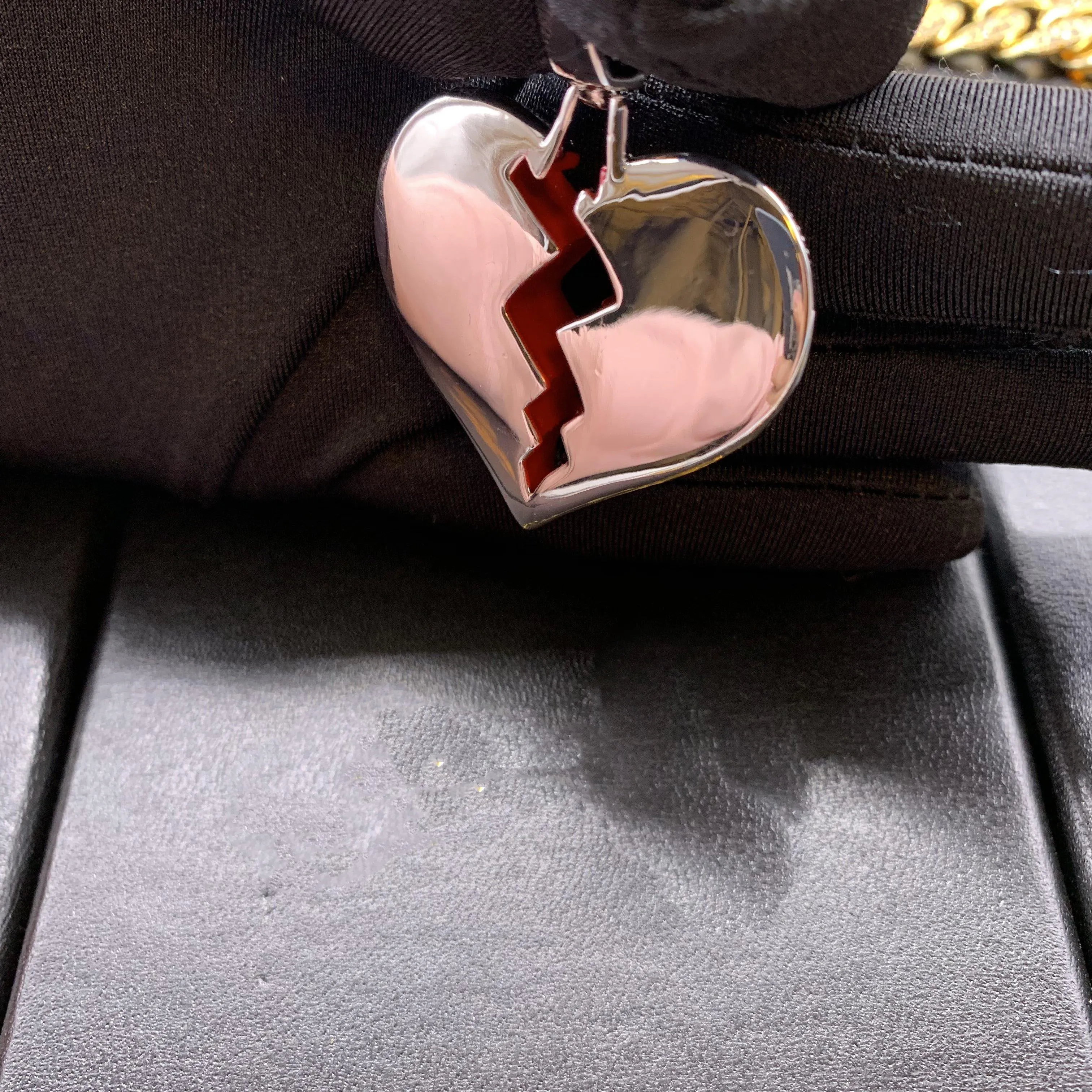 18K Gold-Plated Solid Micro-inlay AAA CZ Heartbreak Necklace