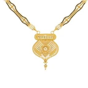 22K Gold Mangalsutra Black Beads Chain, Length 32inches