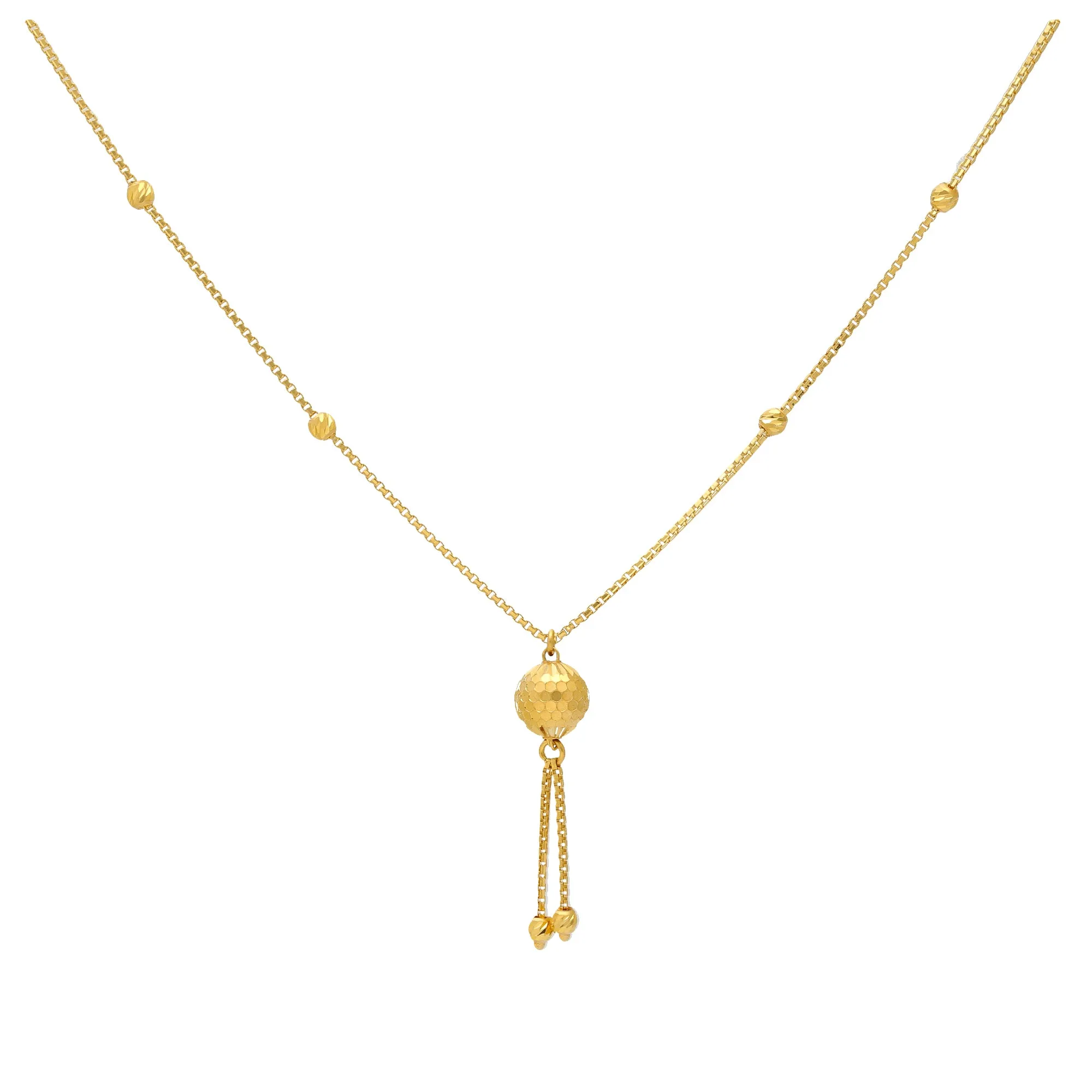 22K Yellow Gold Beaded Chain (6.8gm)