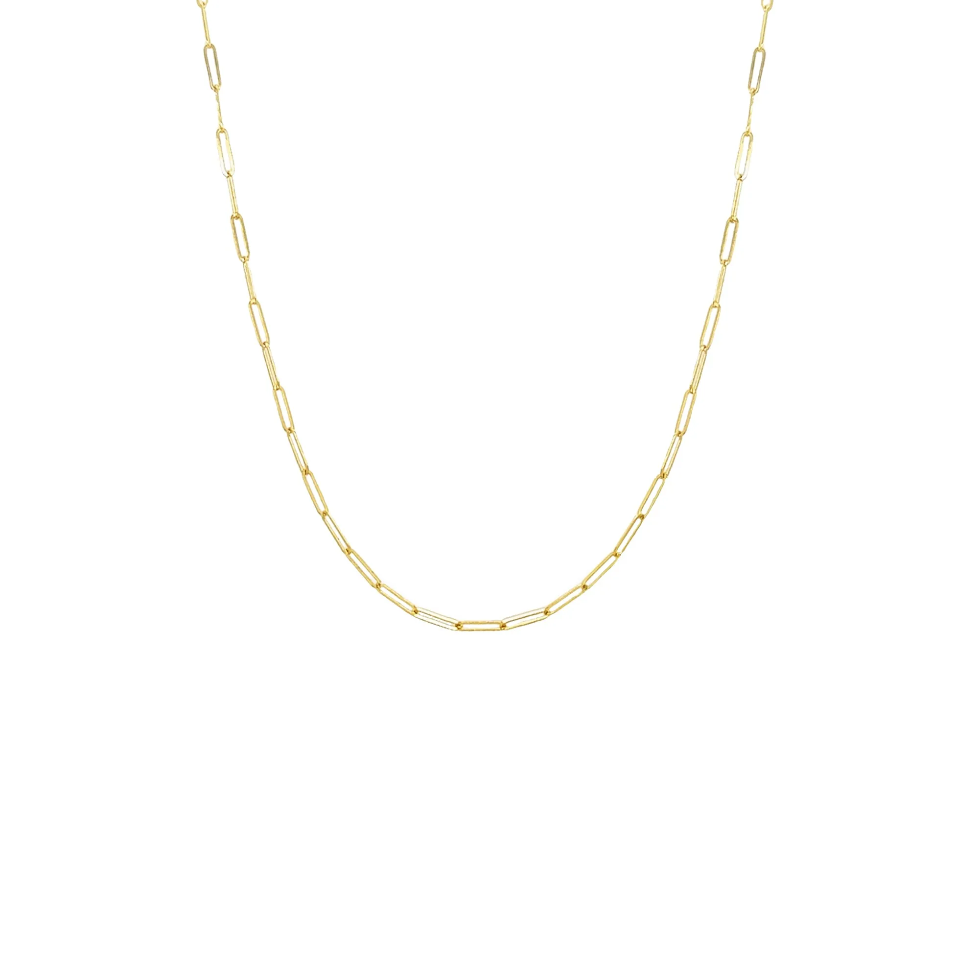 9ct Solid Gold Fine Paper Clip Chain Necklace