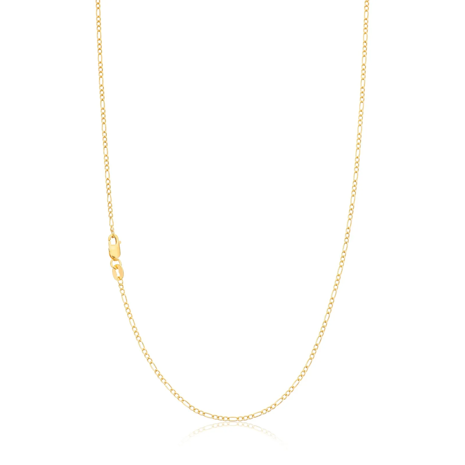 9ct Yellow Gold Silver Filled 50cm 1:3 Figaro Chain