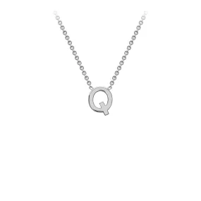 9K White Gold 'Q' Initial Adjustable Letter Necklace 38/43cm