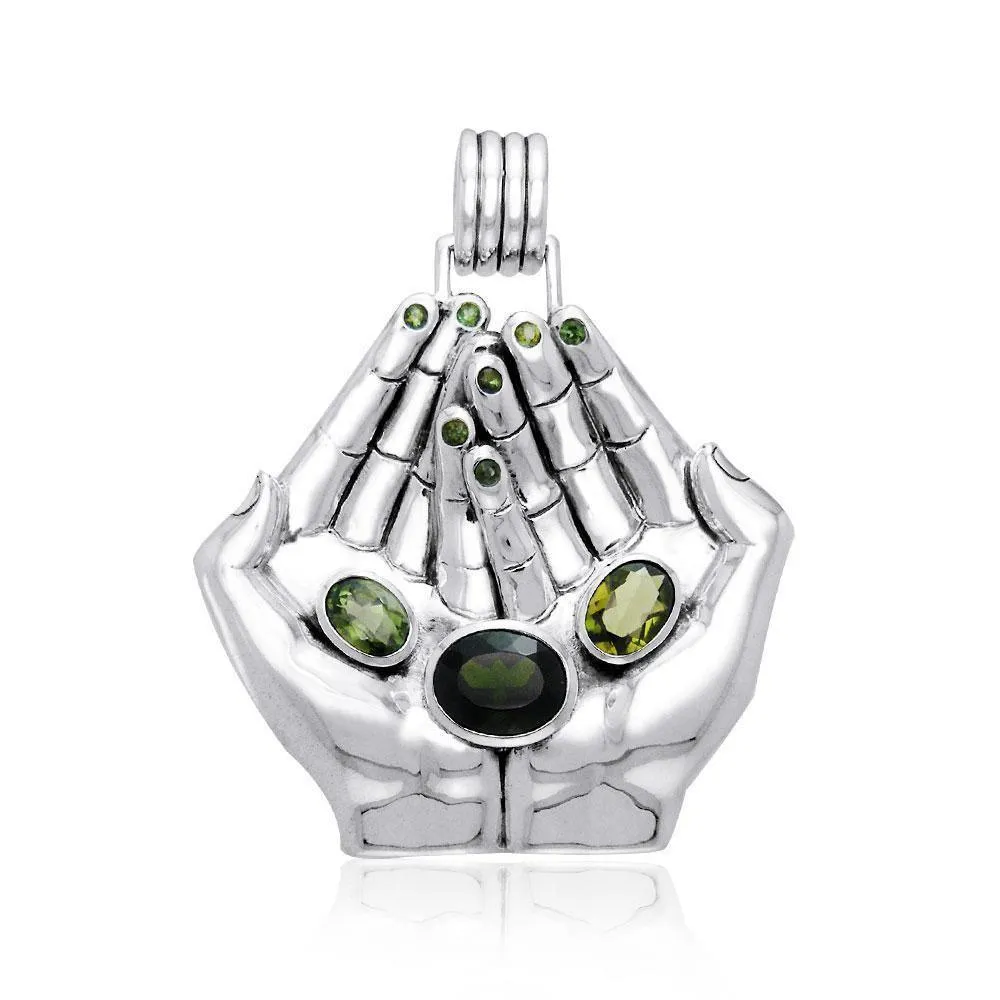 A clear landscape of our palms ~ Dali-inspired fine Sterling Silver Jewelry Pendant TPD1155