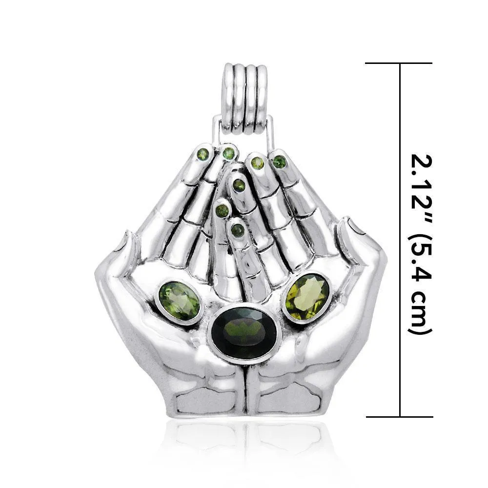 A clear landscape of our palms ~ Dali-inspired fine Sterling Silver Jewelry Pendant TPD1155