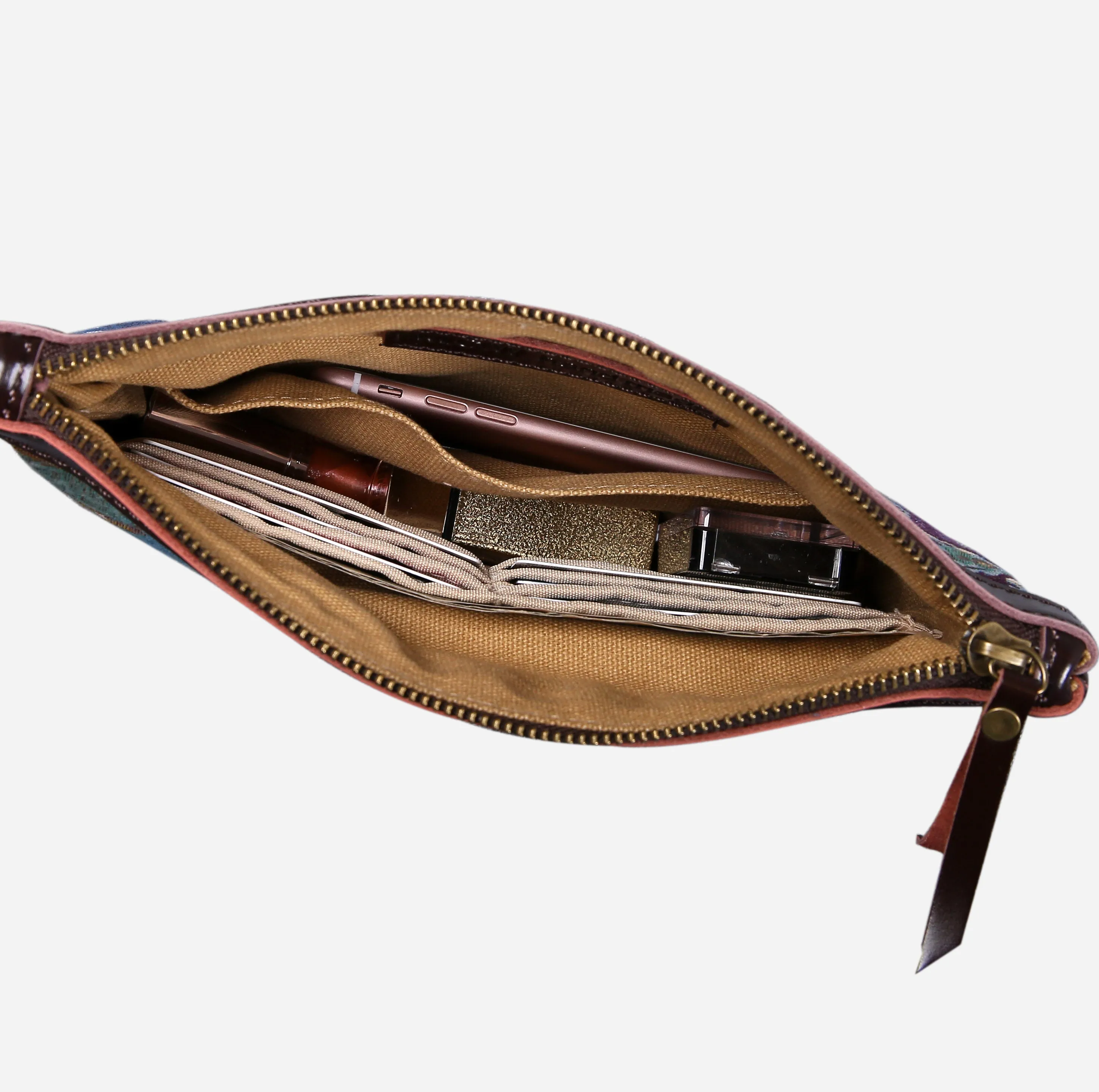 Abstract Blue Wristlet Clutch