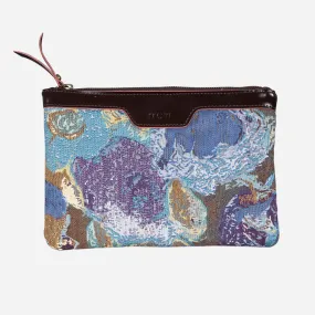 Abstract Blue Wristlet Clutch