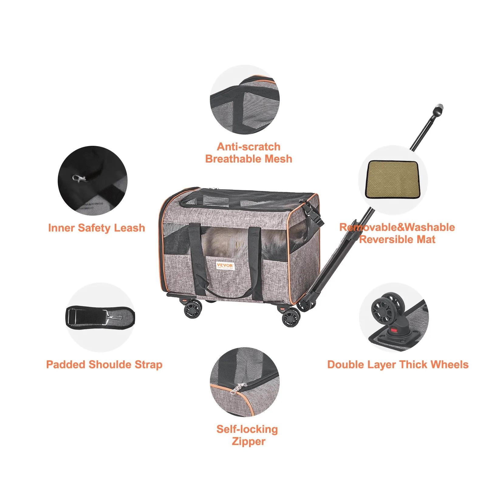 Airline-Approved Pet Carrier with Wheels