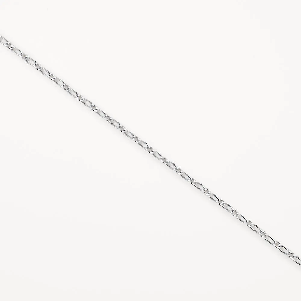 Alternating Paperclip Chain Necklace in Silver