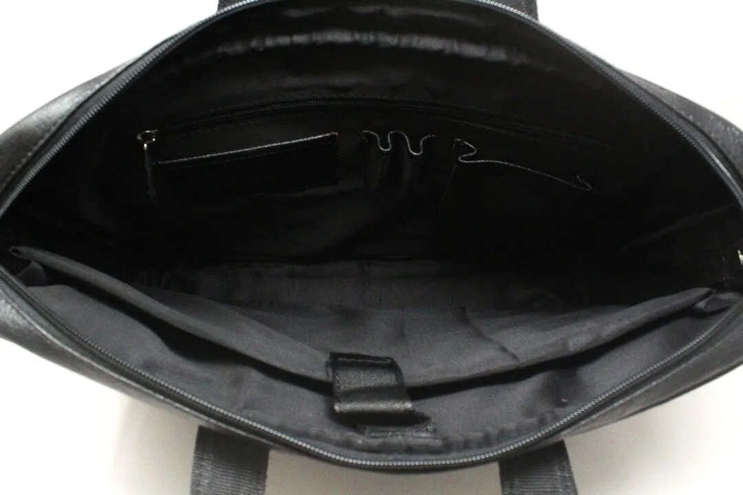 Ambitie Rank Genuine Leather Black Laptop Bag