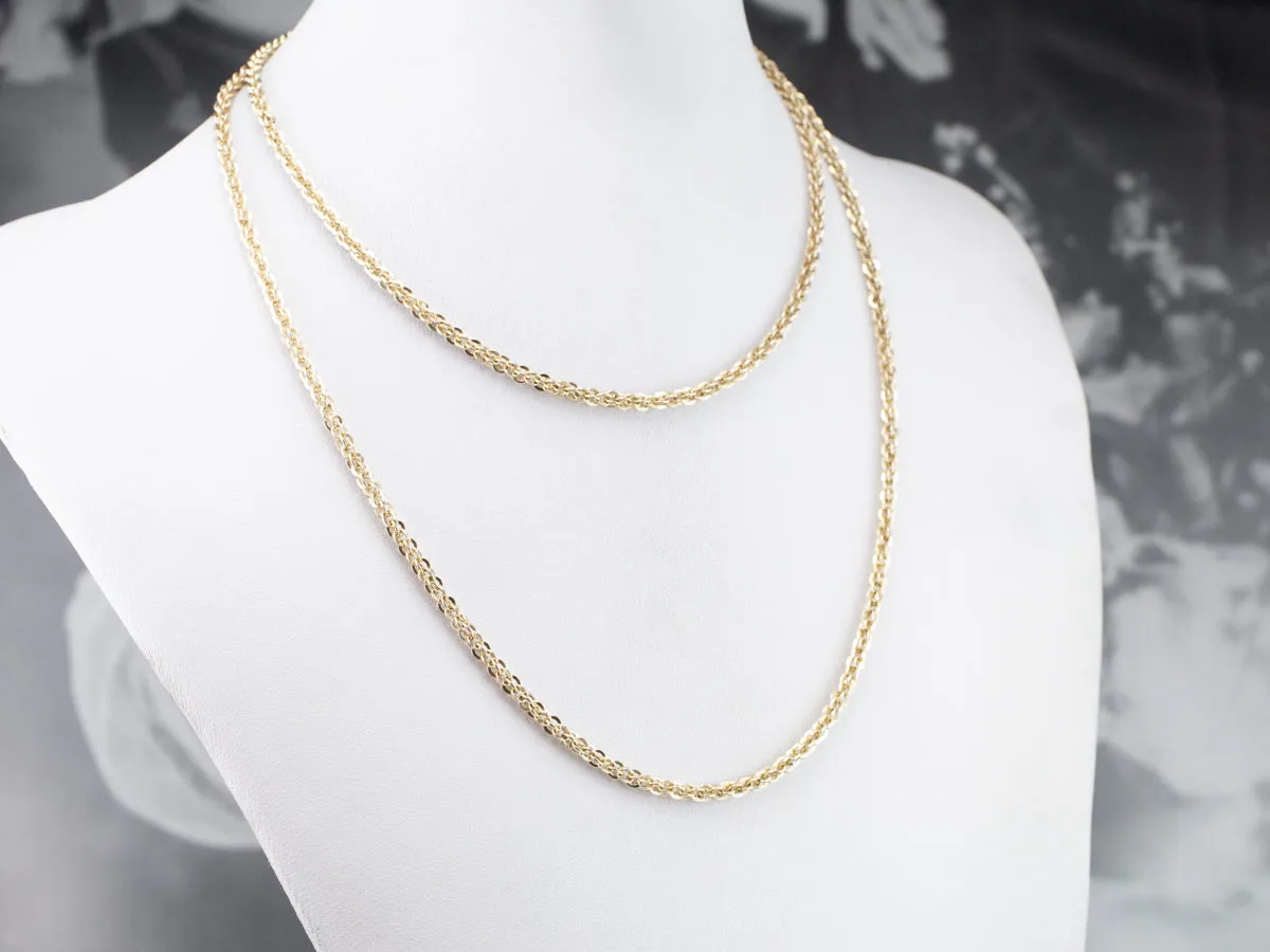 Antique Fancy Link Long Chain Necklace