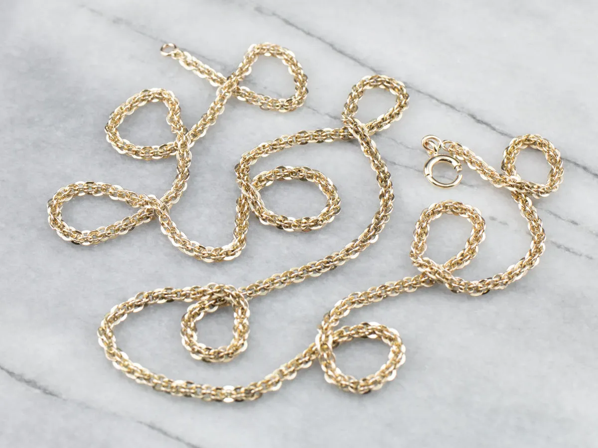 Antique Fancy Link Long Chain Necklace