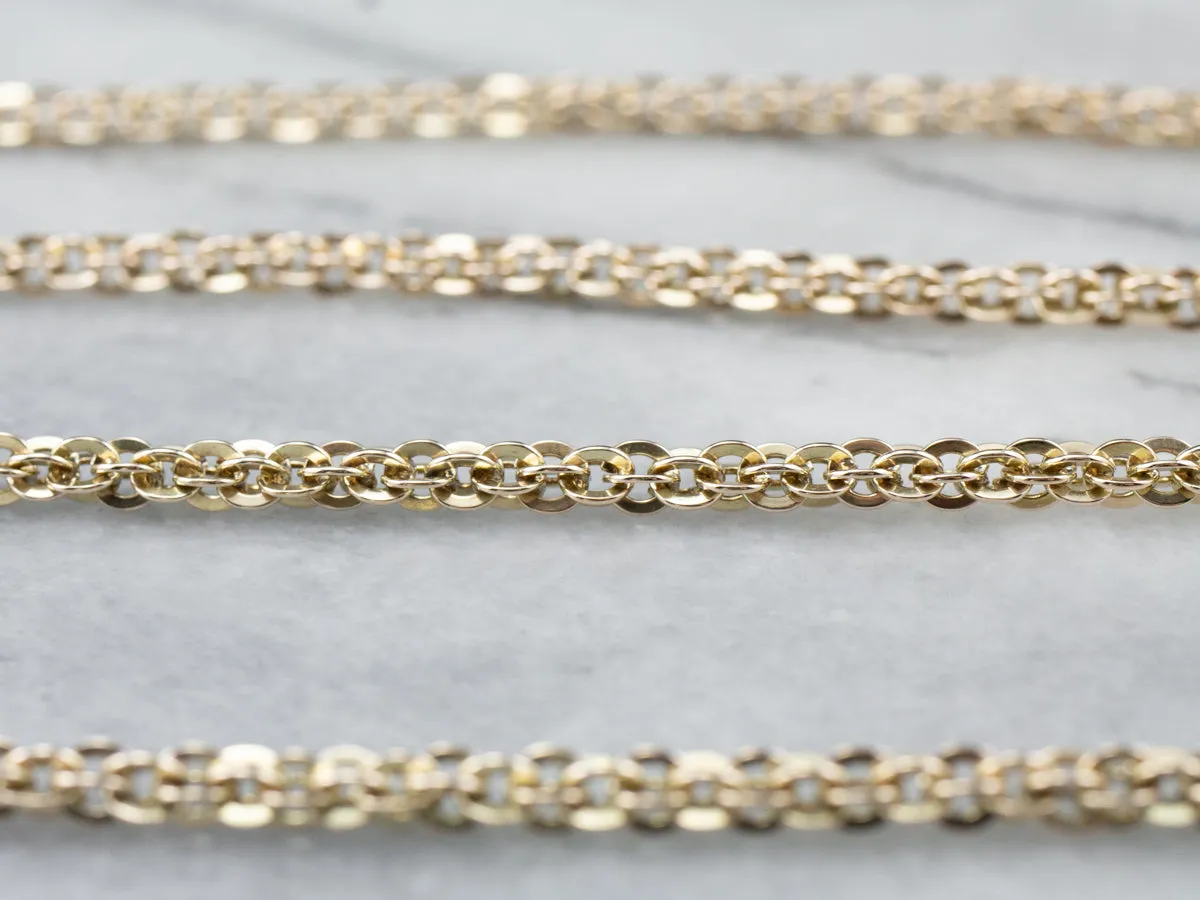 Antique Fancy Link Long Chain Necklace
