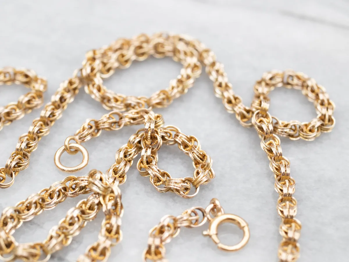 Antique Victorian Rose Gold Woven Chain