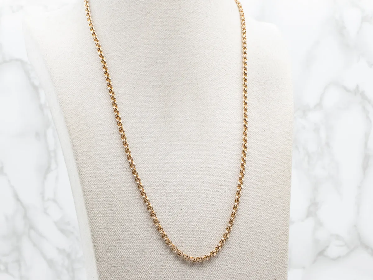 Antique Victorian Rose Gold Woven Chain