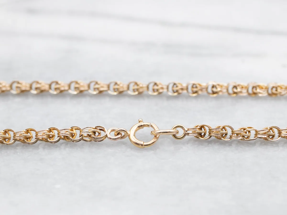 Antique Victorian Rose Gold Woven Chain