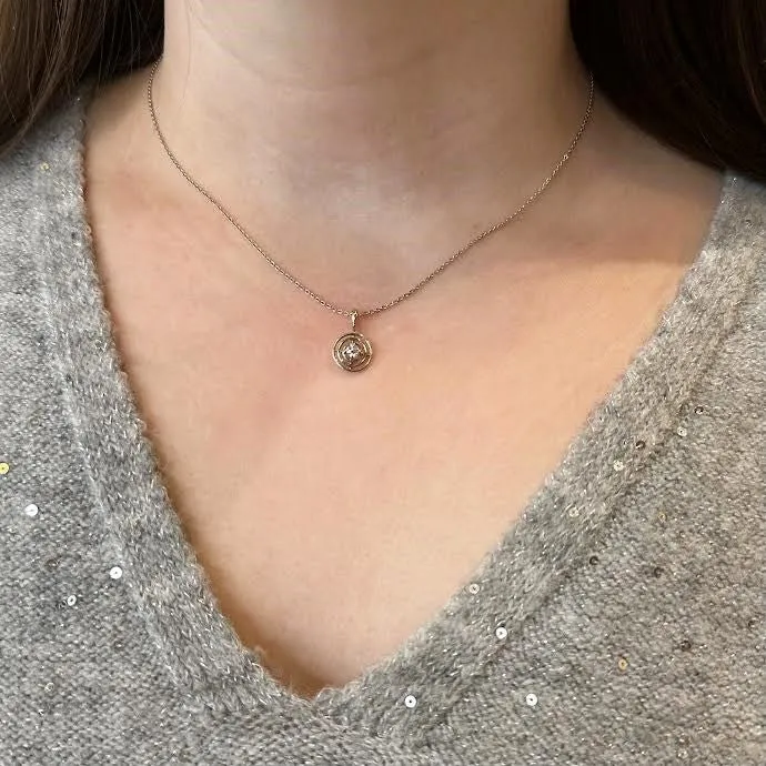 Art Deco 0.15 Carat Old Mine Cut Diamond Pendant