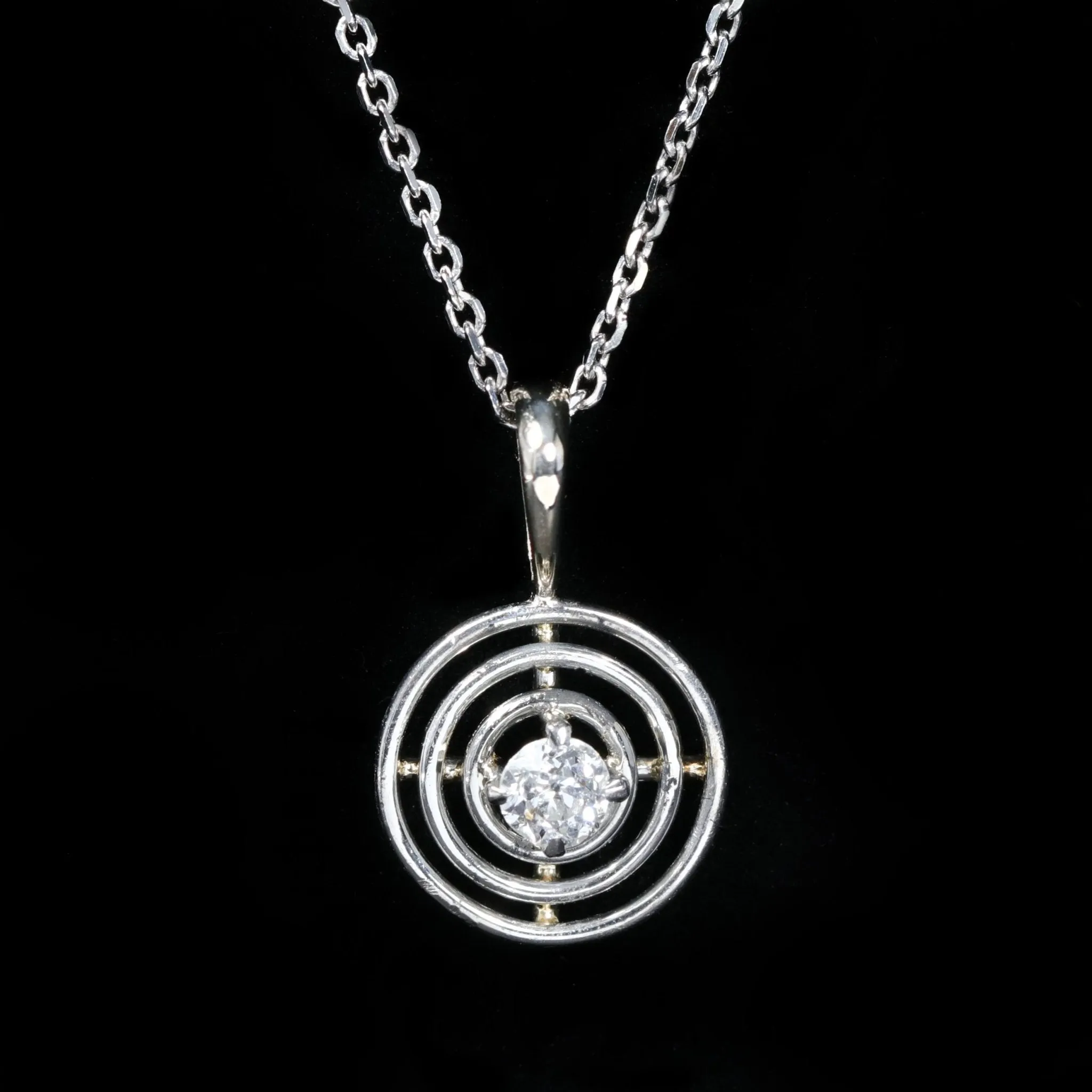 Art Deco 0.15 Carat Old Mine Cut Diamond Pendant