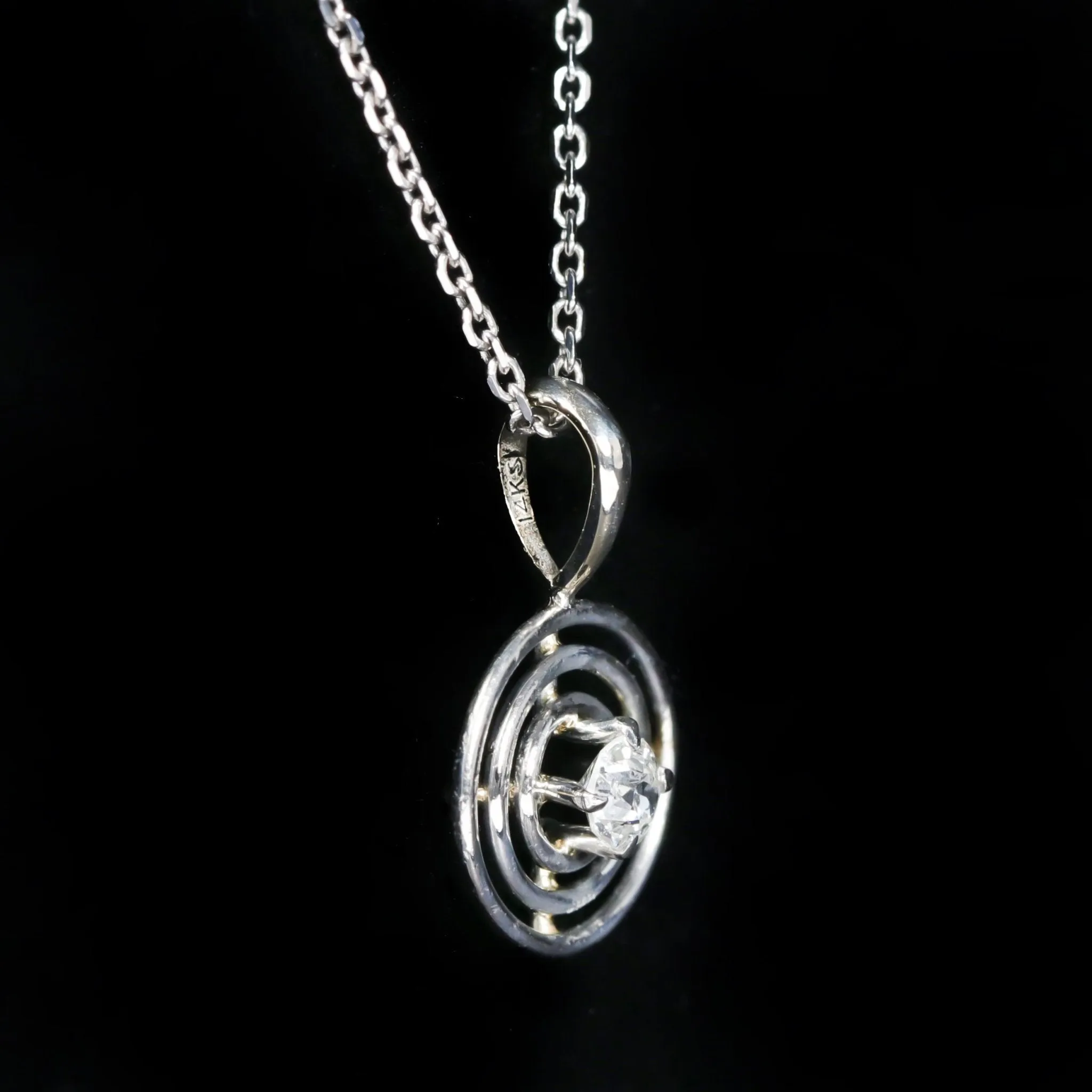 Art Deco 0.15 Carat Old Mine Cut Diamond Pendant