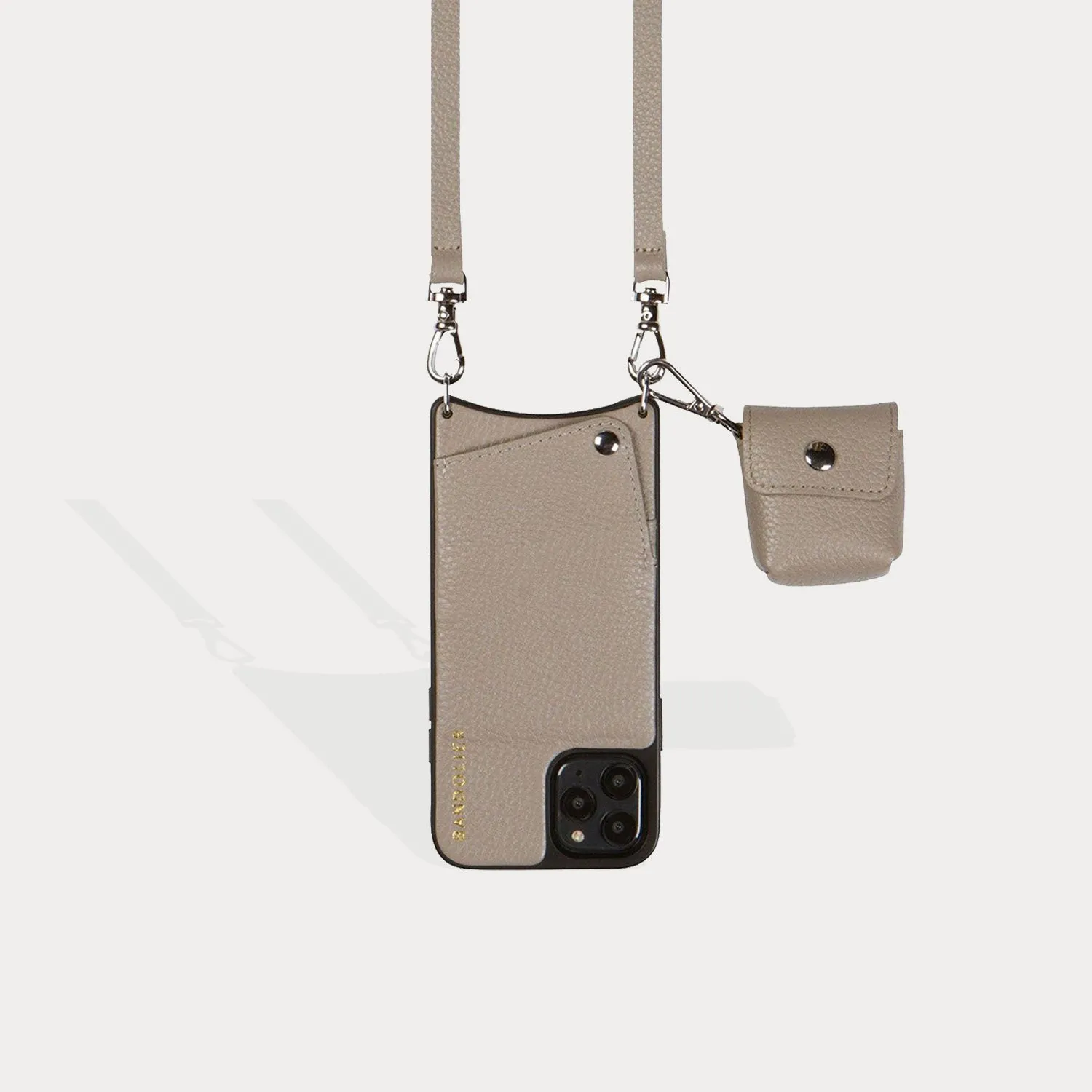 Avery AirPods Clip-On Pouch - Greige/Silver