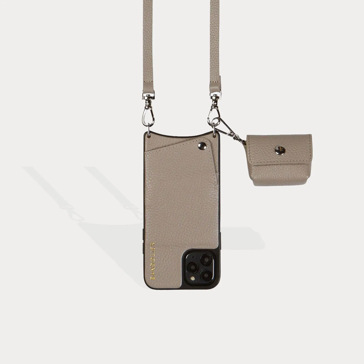 Avery AirPods Clip-On Pouch - Greige/Silver